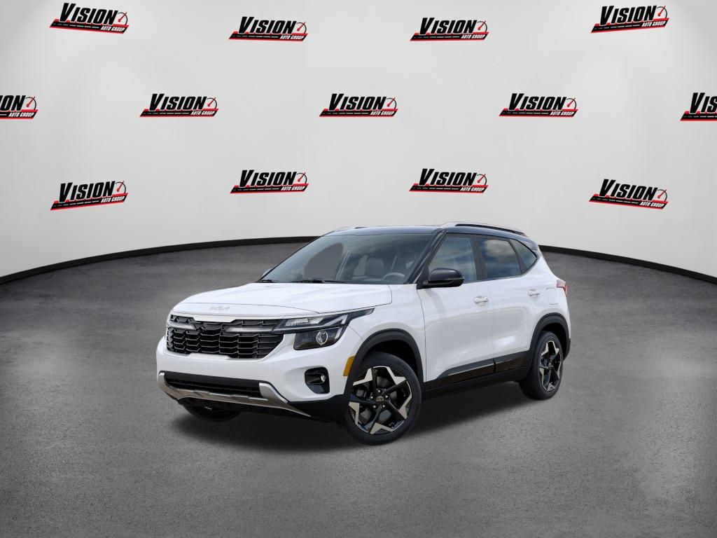 Clear White/Black Roof 2026 Kia Seltos SUV / Crossover All-Wheel Drive Continuously Variable Transmission
