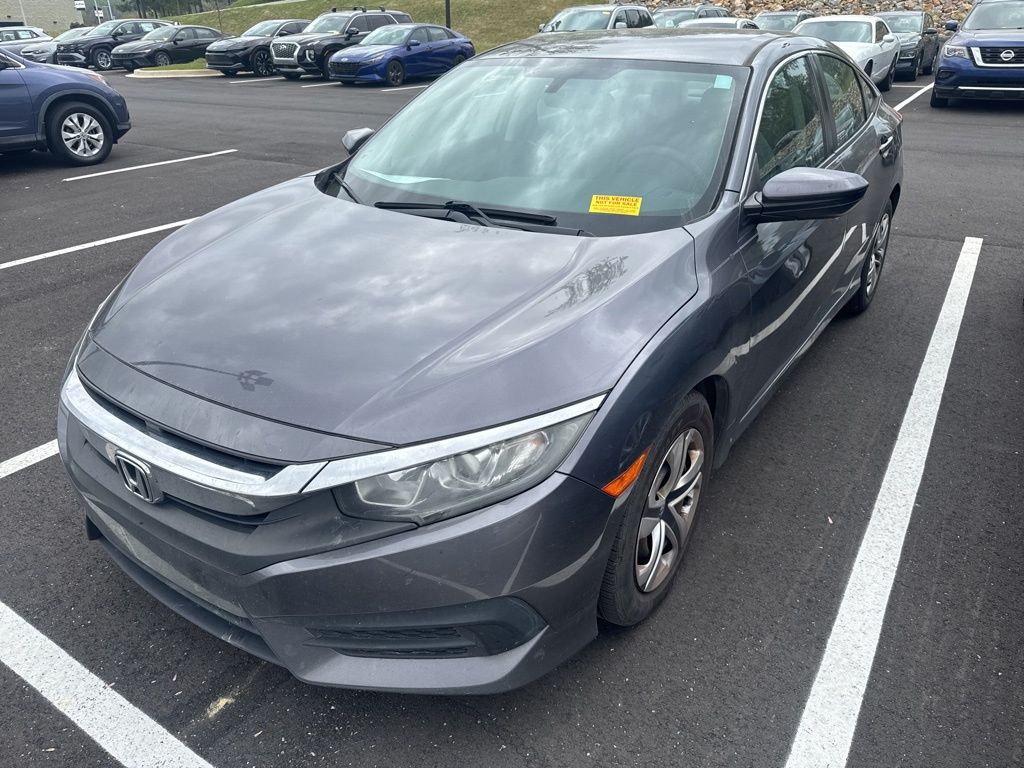 Gray 2016 Honda Civic LX Sedan Front-Wheel Drive Continuously Variable Transmission