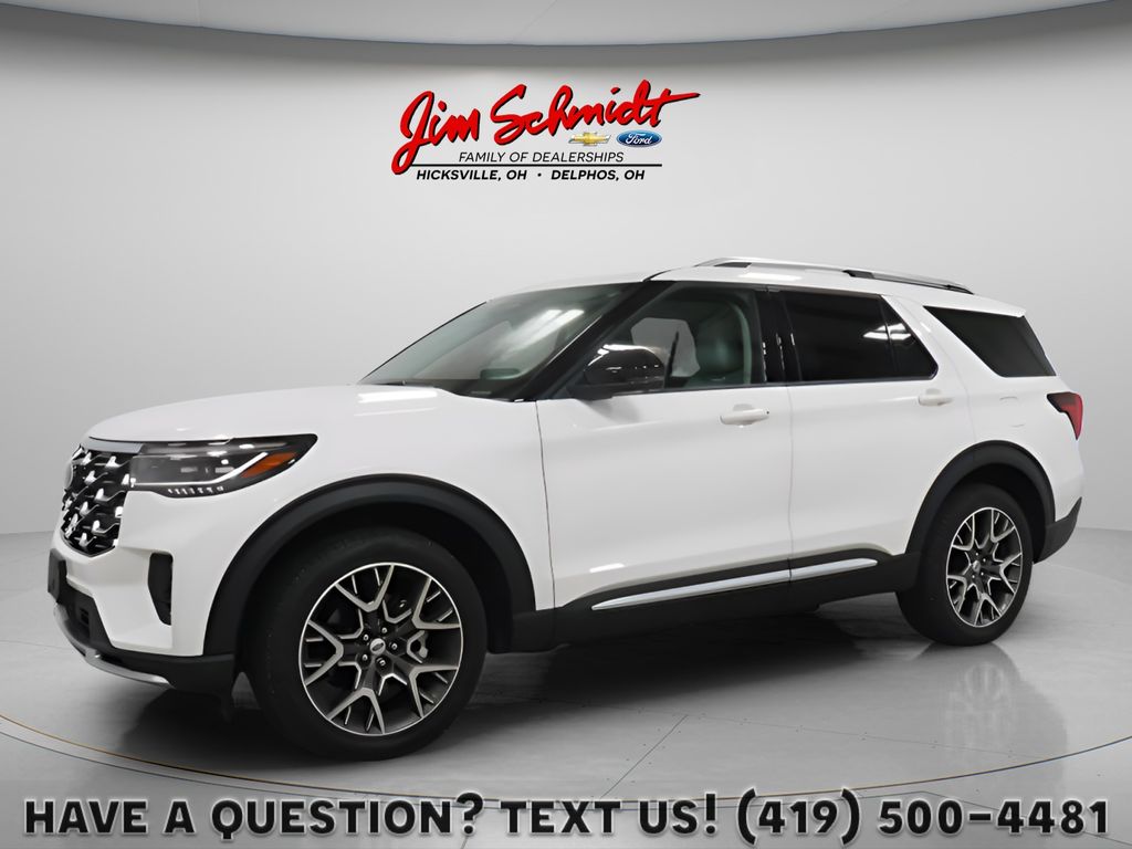 Star White Metallic Tri-Coat 2025 Ford Explorer SUV / Crossover All-Wheel Drive Automatic