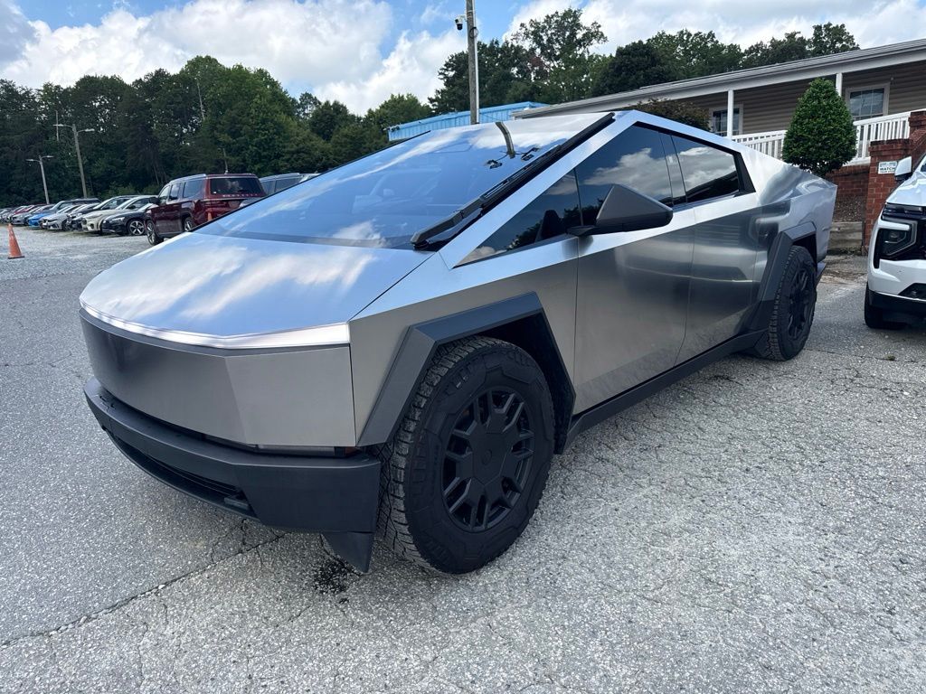 Silver 2024 Tesla Cybertruck Pickup Truck All-Wheel Drive 1-Speed Automatic
