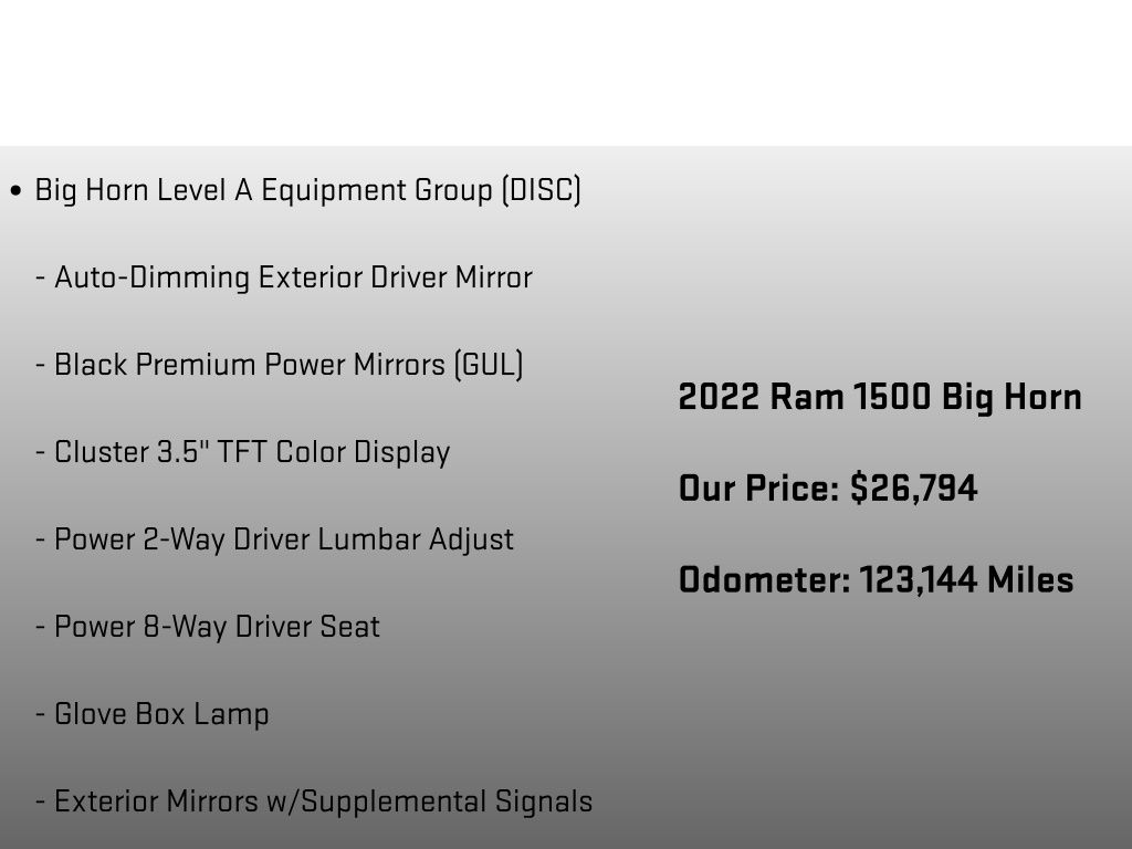 2022 Ram 1500 Big Horn/Lone Star White at Grove City Ford