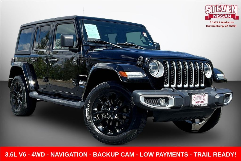 Black Clearcoat 2021 Jeep Wrangler 4xe Sahara 4WD SUV / Crossover Four-Wheel Drive 8-Speed Automatic