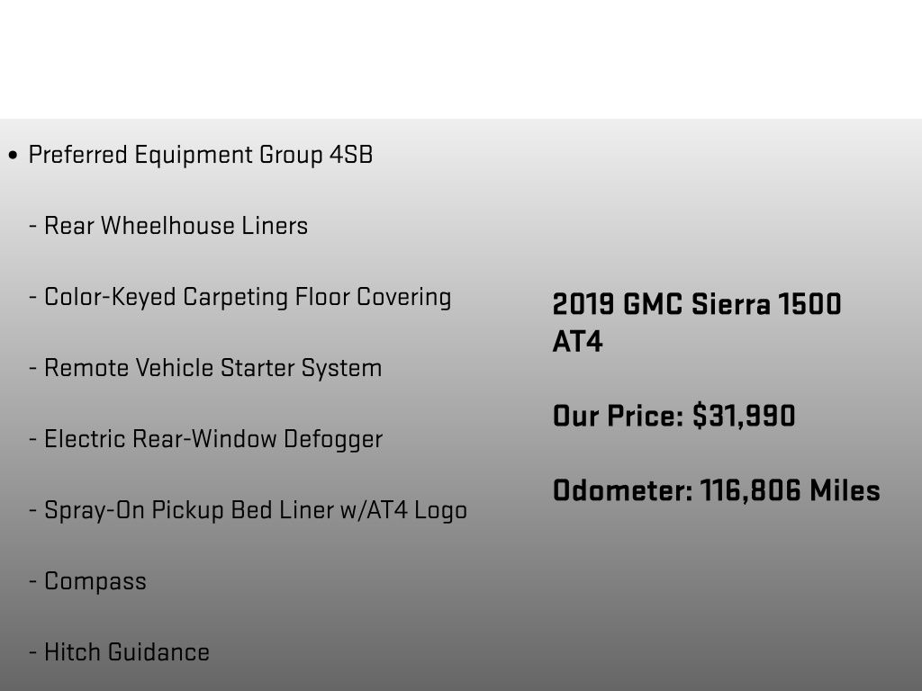 2019 GMC Sierra 1500 AT4 Black at Klick Lewis Buick Chevrolet