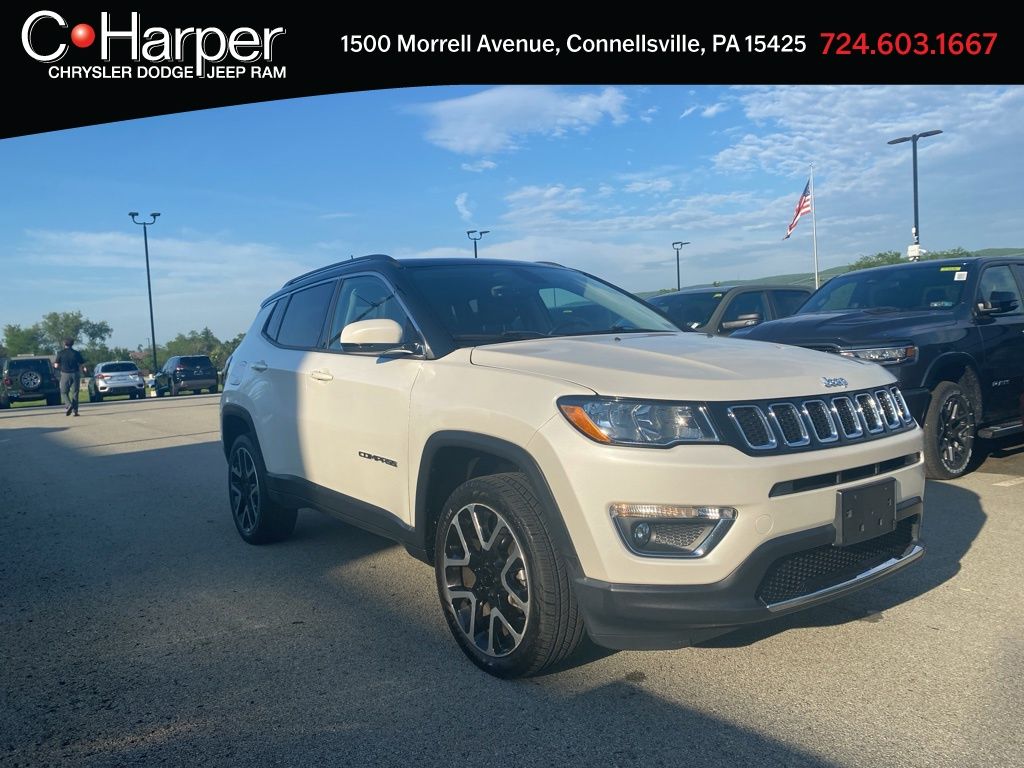Pearl White Tri-Coat 2018 Jeep Compass Limited 4WD SUV / Crossover Four-Wheel Drive 9-Speed Automatic