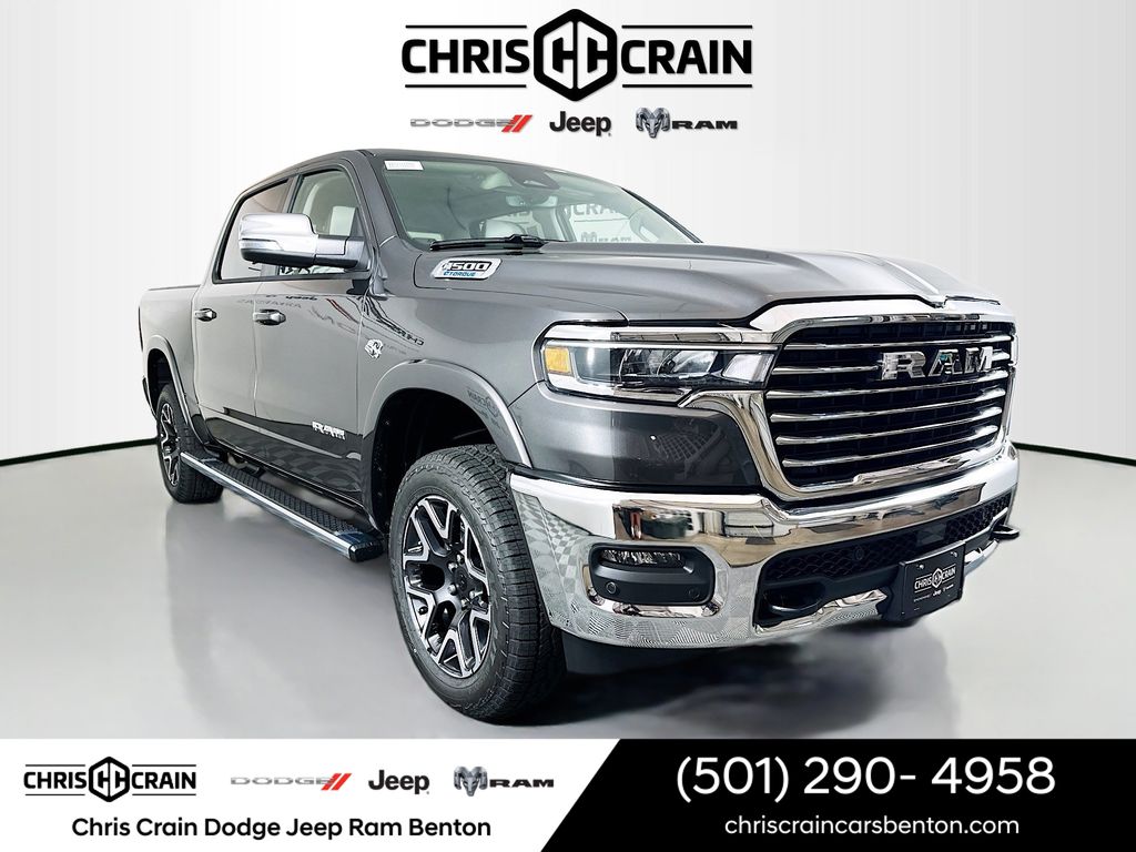 Gray (Granite Crystal Metallic Clearcoat) 2026 RAM 1500 Laramie Crew Cab 4WD Pickup Truck Four-Wheel Drive 8-Speed Automatic