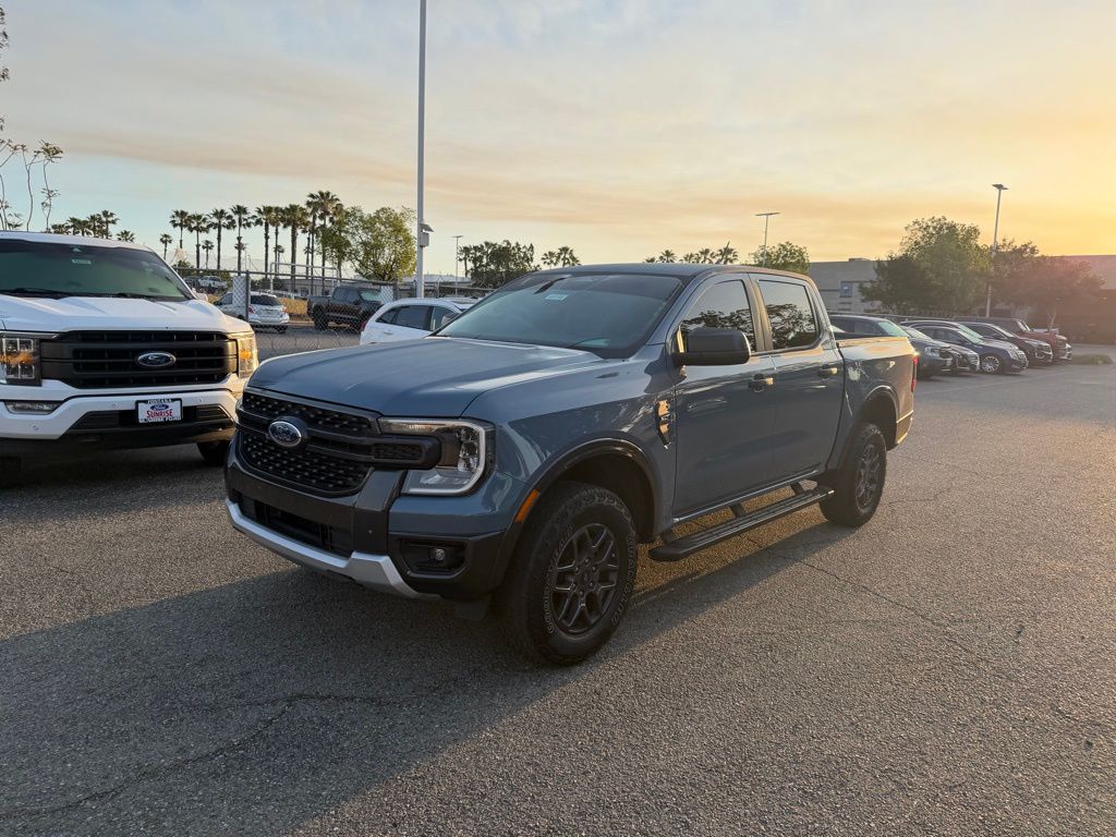Blue (Azure Gray Metallic) 2024 Ford Ranger XLT SuperCrew 4WD Pickup Truck Four-Wheel Drive Automatic