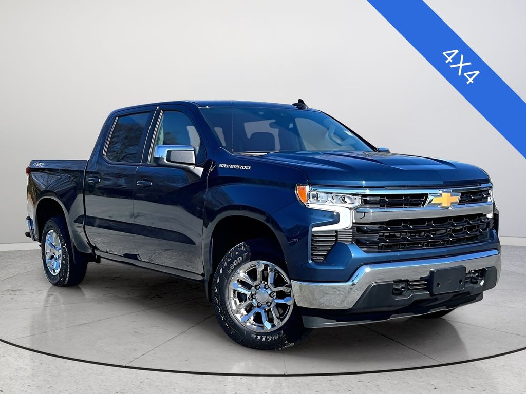 Northsky Blue Metallic 2022 Chevrolet Silverado 1500 LT Crew Cab 4WD Pickup Truck Four-Wheel Drive 8-Speed Automatic