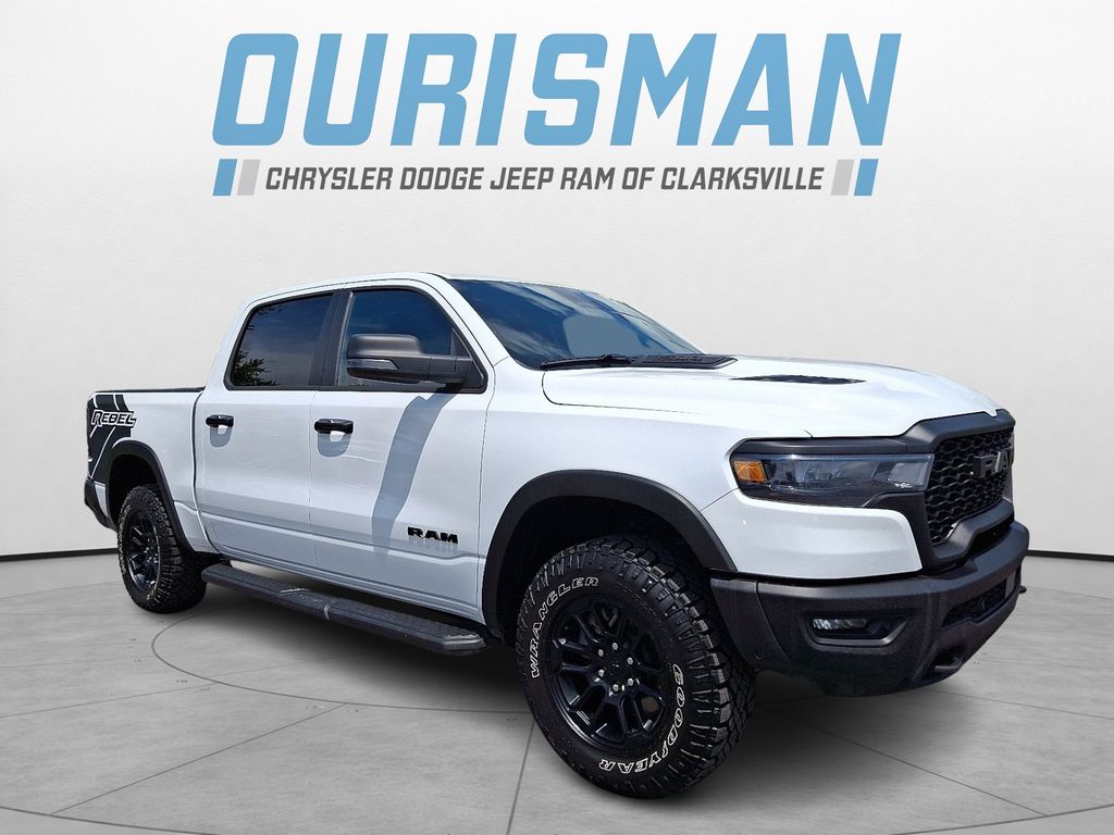 Bright White Clearcoat 2026 RAM 1500 Rebel Crew Cab 4WD Pickup Truck Four-Wheel Drive 8-Speed Automatic