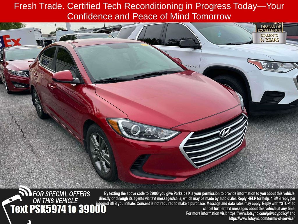 Scarlet Red 2017 Hyundai Elantra Sedan Front-Wheel Drive 6-Speed Automatic