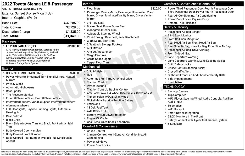 Used 2022 Toyota Sienna Van