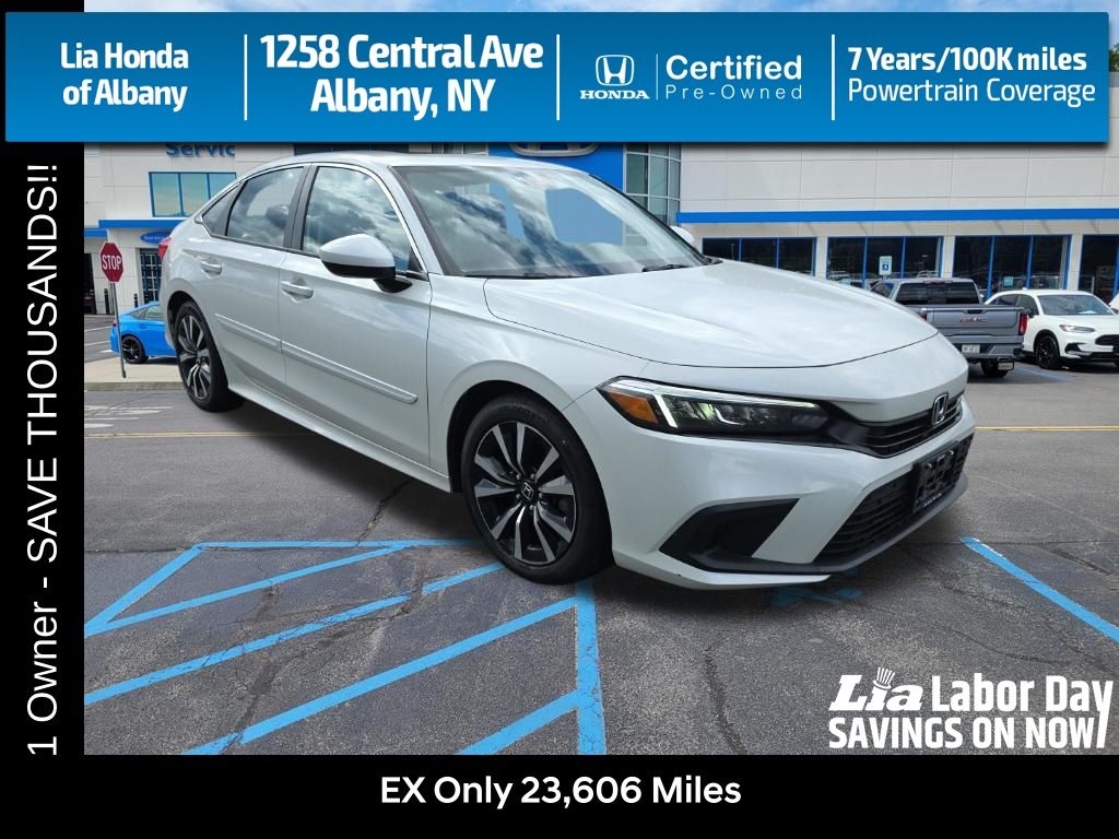 Platinum White Pearl 2024 Honda Civic Sedan Front-Wheel Drive Continuously Variable Transmission