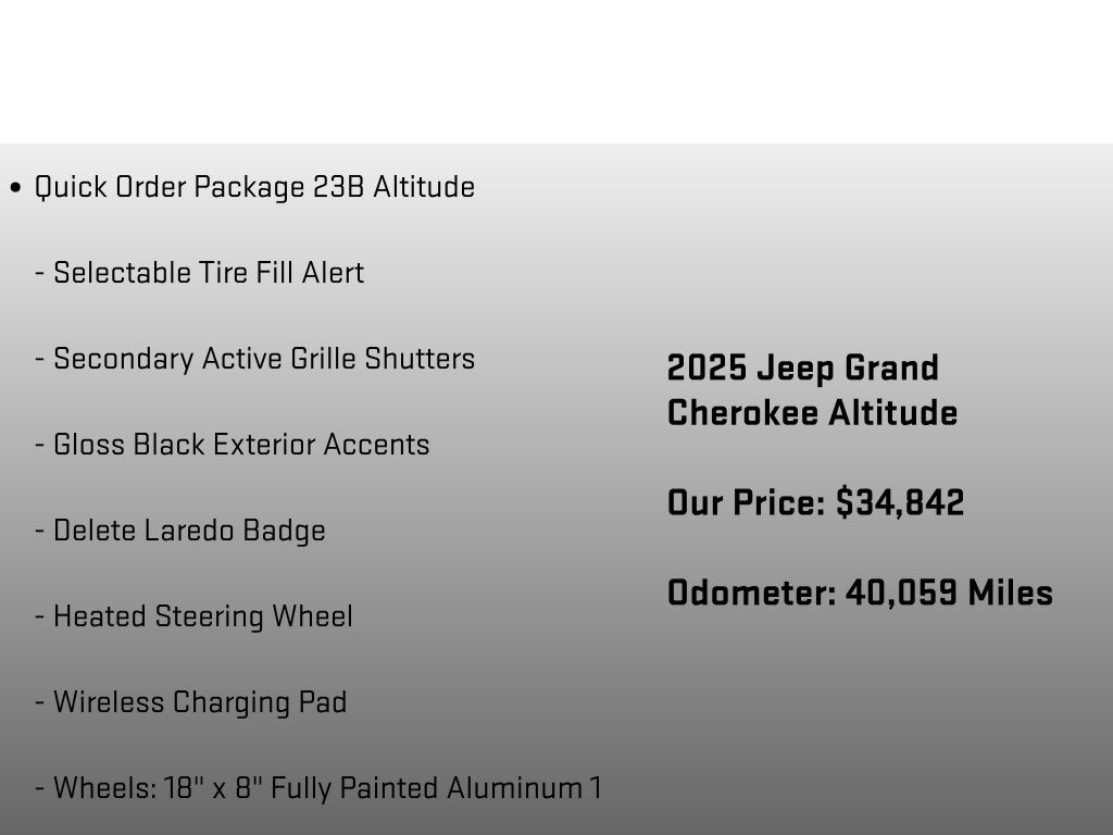 2025 Jeep Grand Cherokee Altitude Silver at South Hills CDJR