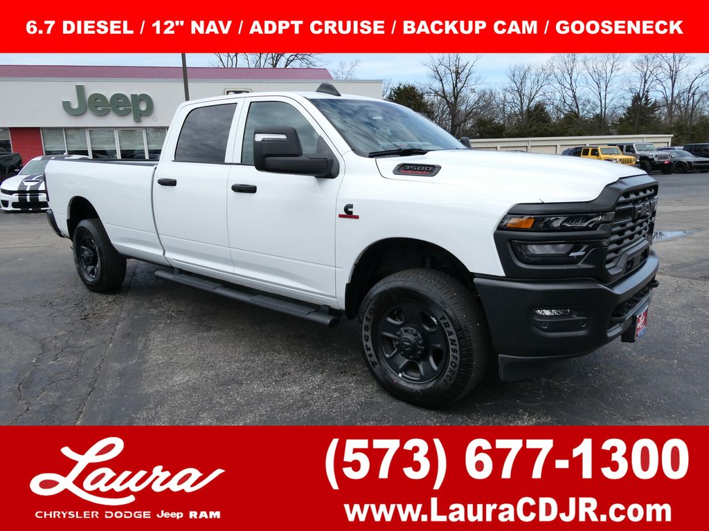 Bright White Clearcoat 2025 RAM 3500 Tradesman Crew Cab LB 4WD Pickup Truck Four-Wheel Drive 8-Speed Automatic