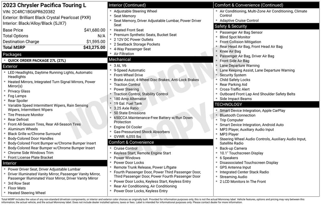 Used 2023 Chrysler Pacifica Van