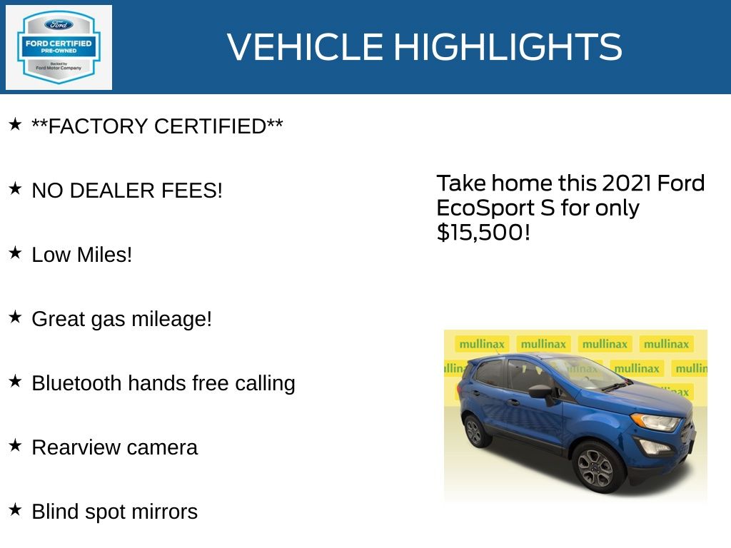 Certified Used 2021 Blue Ford S image 12