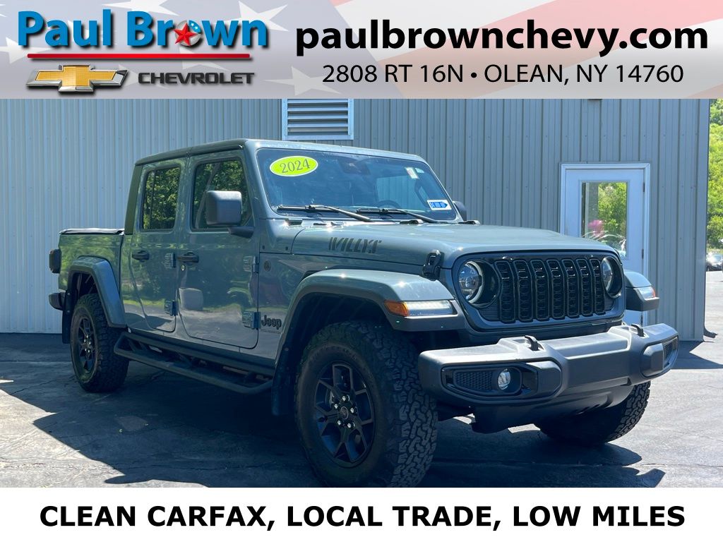 Anvil Clear Coat 2024 Jeep Gladiator Willys Crew Cab 4WD Pickup Truck Four-Wheel Drive 8-Speed Automatic