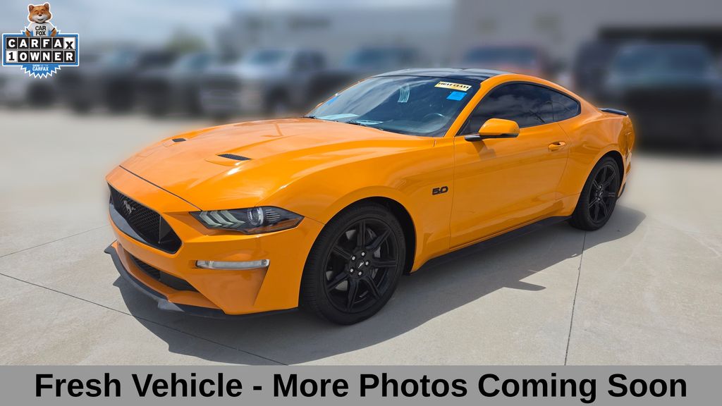 Orange 2018 Ford Mustang Coupe Rear-Wheel Drive Automatic