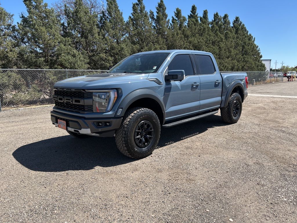 Blue (Azure Gray Metallic Tri-Coat) 2023 Ford F-150 Raptor SuperCrew 4WD Pickup Truck Four-Wheel Drive Automatic
