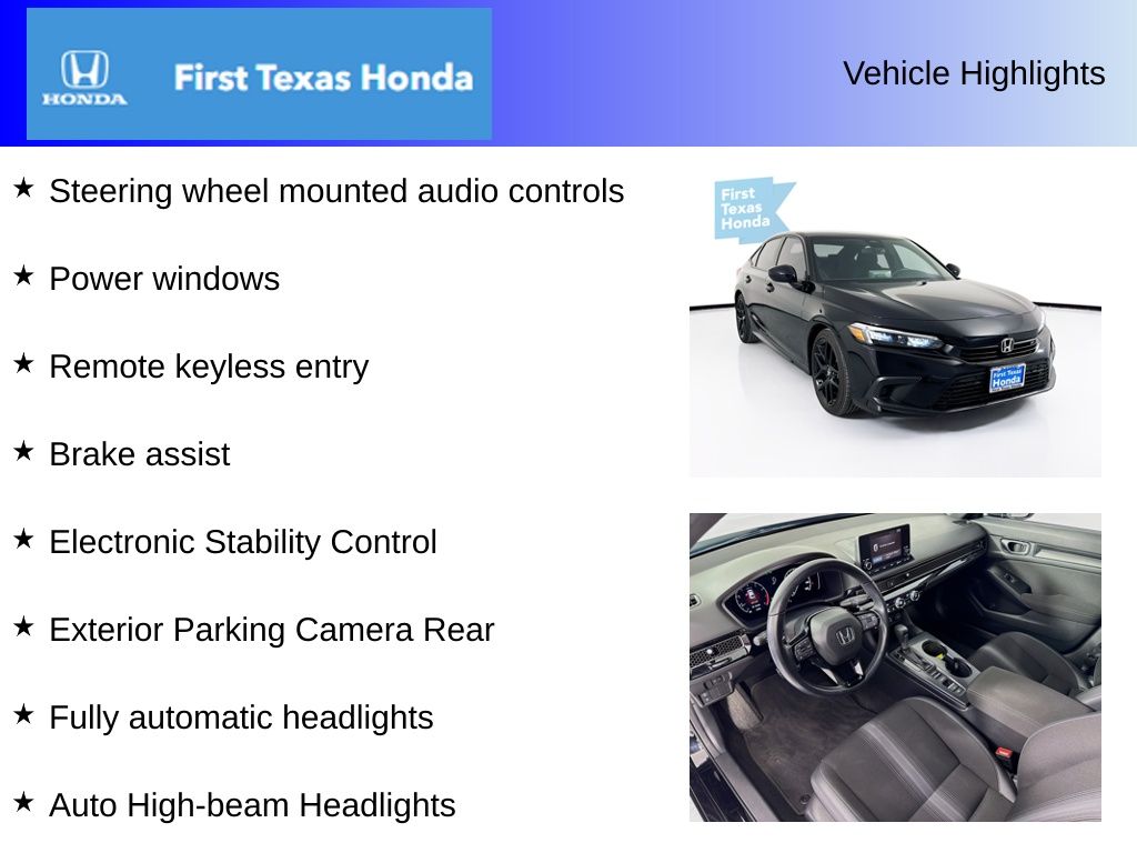 Used Car 2023 Honda Civic  Sport For Sale Under $25,000 In Austin, Texas