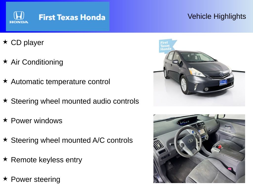 Used Car 2014 Toyota Prius V  Five For Sale Under $12,000 In Austin, Texas