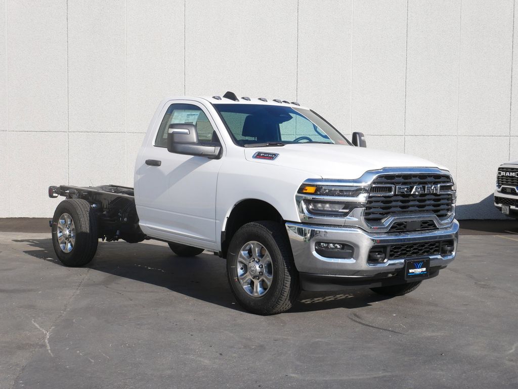 Bright White Clearcoat 2026 RAM 3500 Chassis Tradesman Regular Cab 4WD Pickup Truck Four-Wheel Drive 8-Speed Automatic