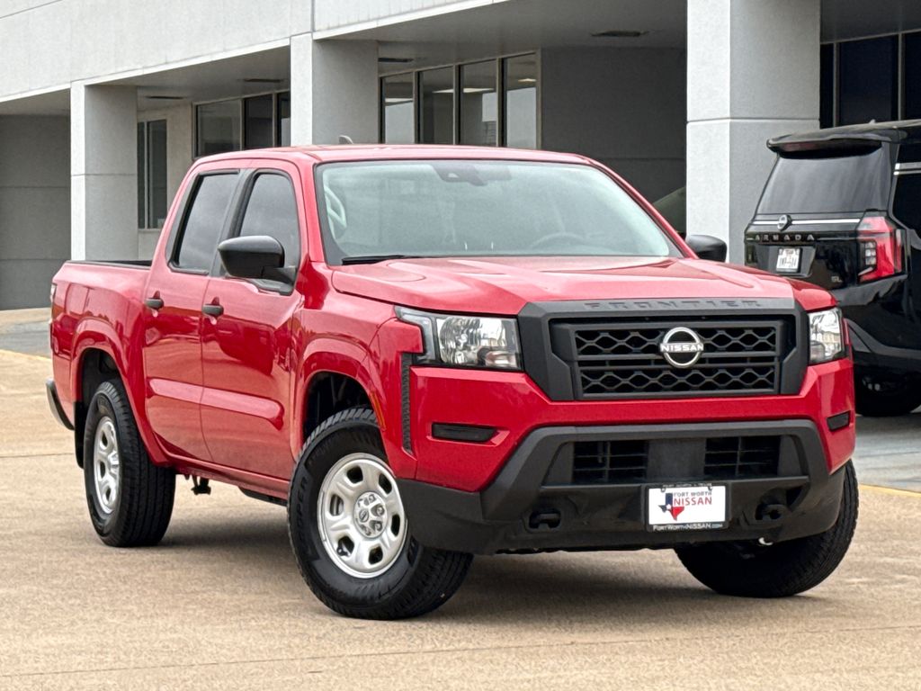 Red Alert 2022 Nissan Frontier S Crew Cab 4WD Pickup Truck Four-Wheel Drive 9-Speed Automatic
