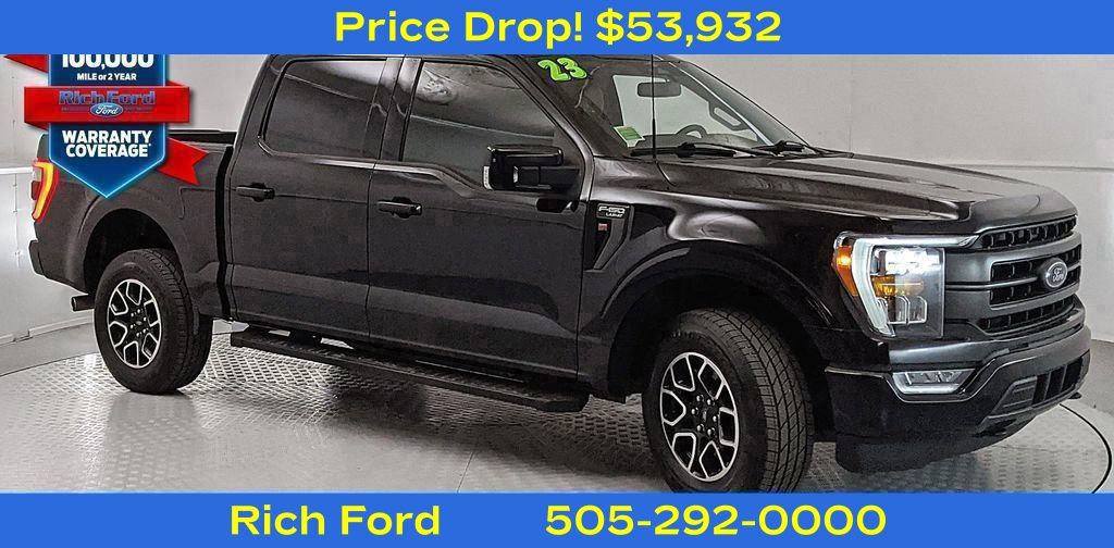 Black Metallic 2023 Ford F-150 Lariat SuperCrew 4WD Pickup Truck Four-Wheel Drive Automatic