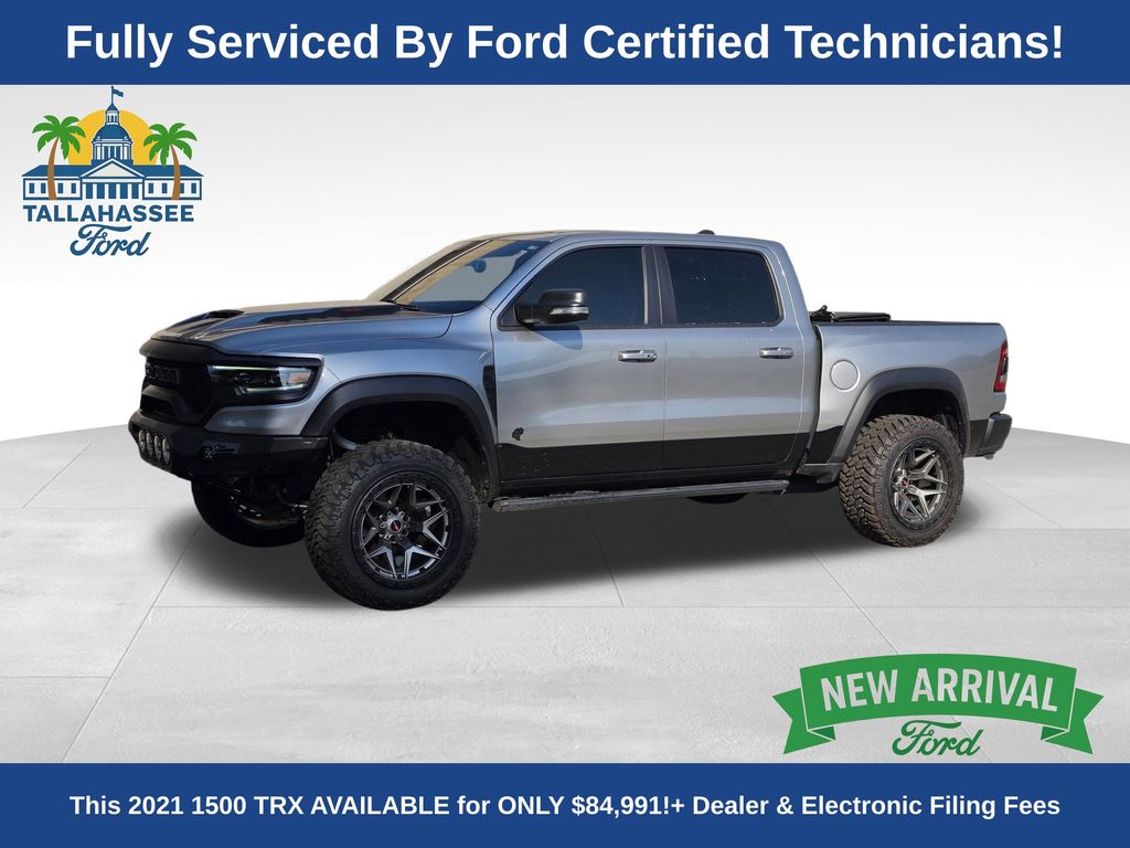 Billet Silver Metallic Clearcoat 2021 RAM 1500 TRX Crew Cab 4WD Pickup Truck All-Wheel Drive 8-Speed Automatic