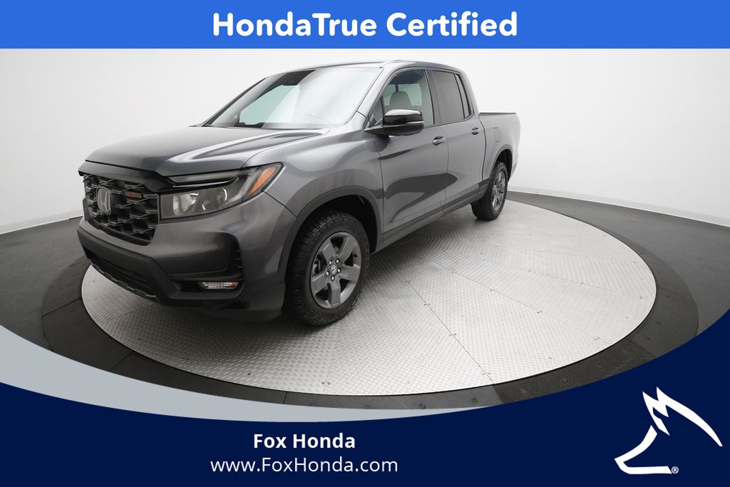 Gray (Modern Steel Metallic) 2025 Honda Ridgeline TrailSport AWD Pickup Truck All-Wheel Drive 9-Speed Automatic