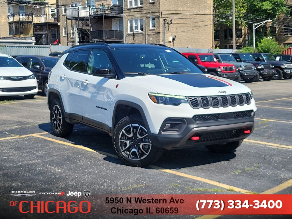 Bright White Clearcoat 2025 Jeep Compass SUV / Crossover Four-Wheel Drive 8-Speed Automatic