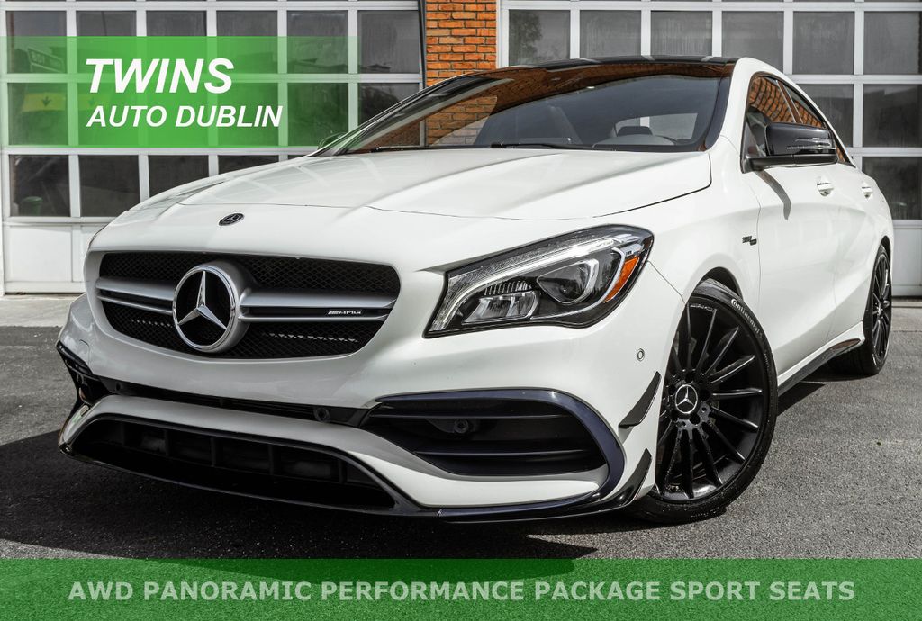 Polar White 2018 Mercedes-Benz CLA AMG CLA 45 4MATIC Sedan All-Wheel Drive 7-Speed Automatic