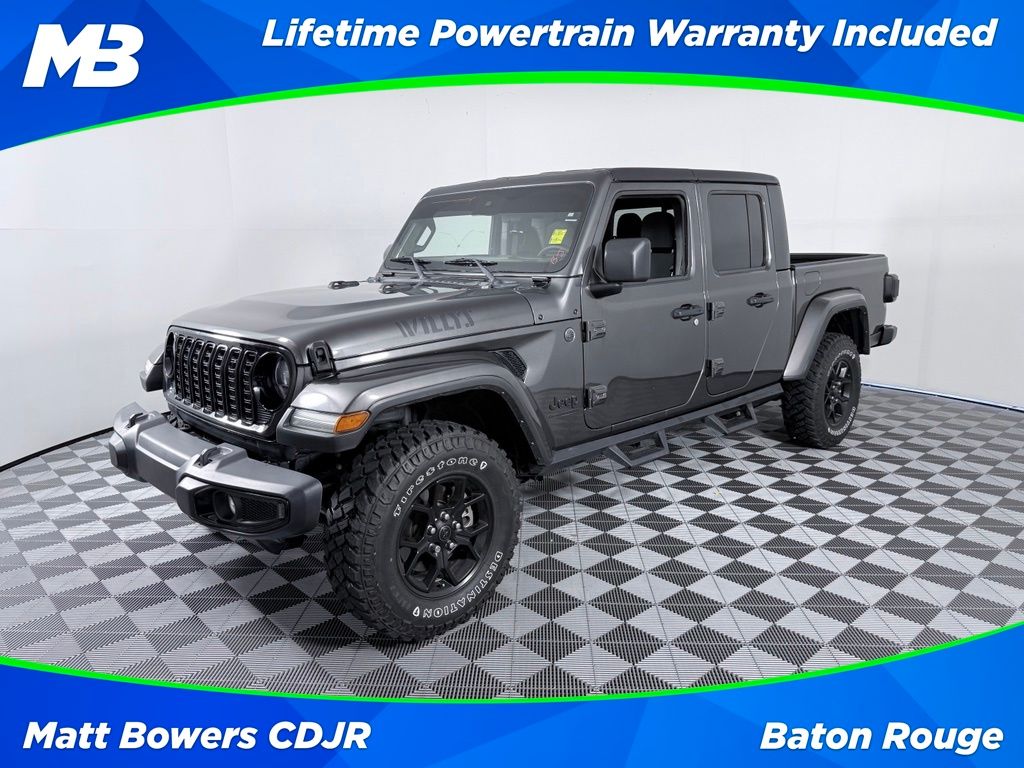 Gray (Granite Crystal Metallic Clearcoat) 2024 Jeep Gladiator Pickup Truck Four-Wheel Drive 8-Speed Automatic
