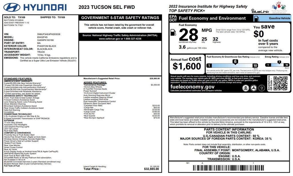 2023 Hyundai Tucson SEL Black at Baytown Hyundai