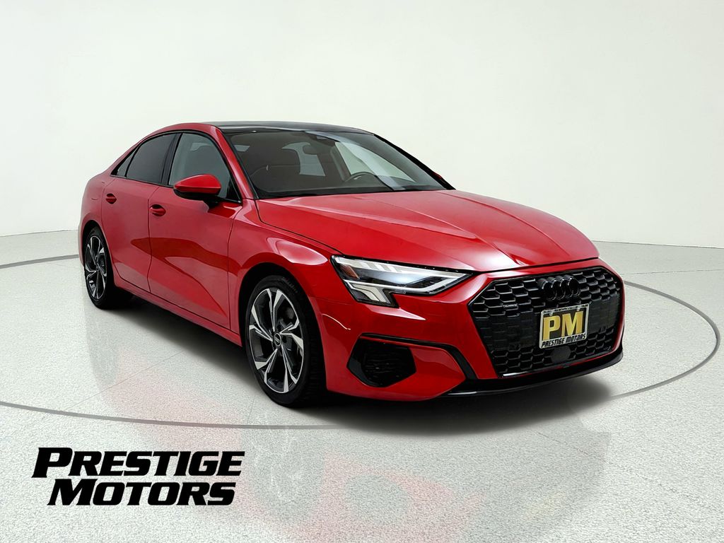 Orange (Tango Red) 2023 Audi A3 Sedan All-Wheel Drive 7-Speed Automatic