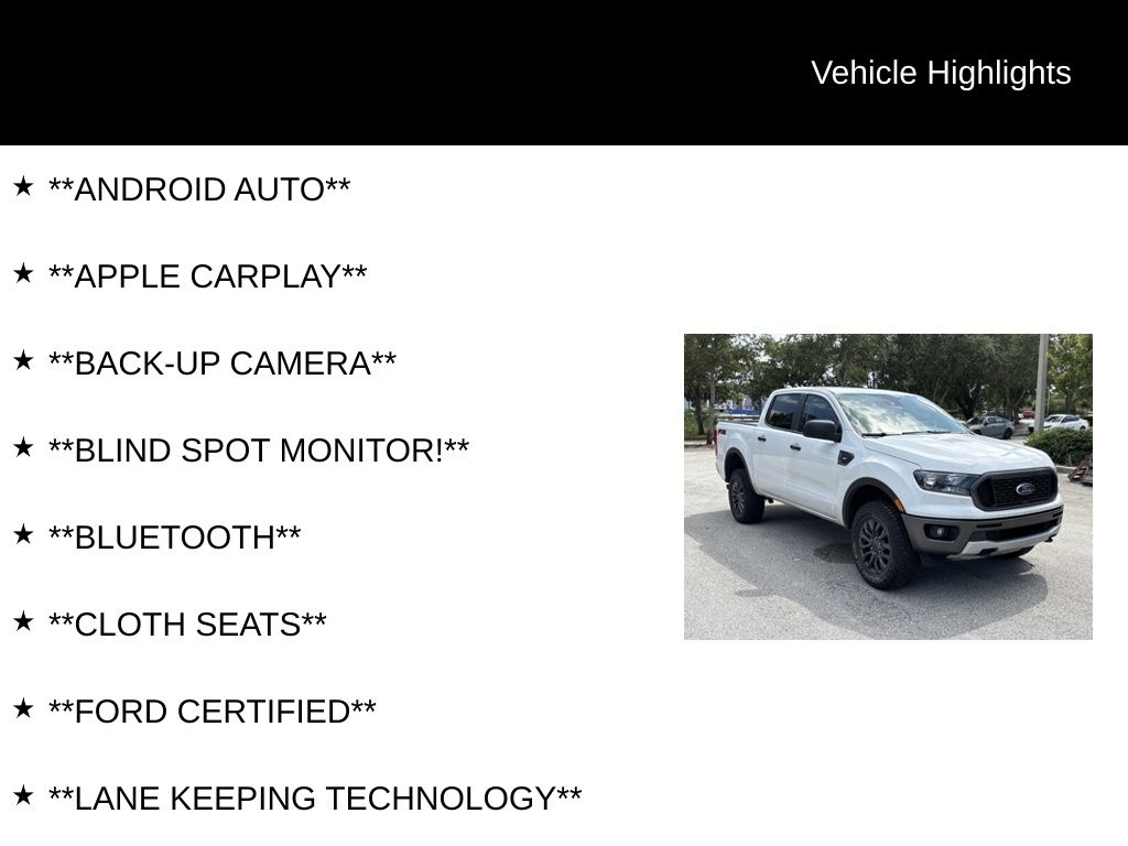 2021 Oxford White Ford Ranger XLT RWD Truck