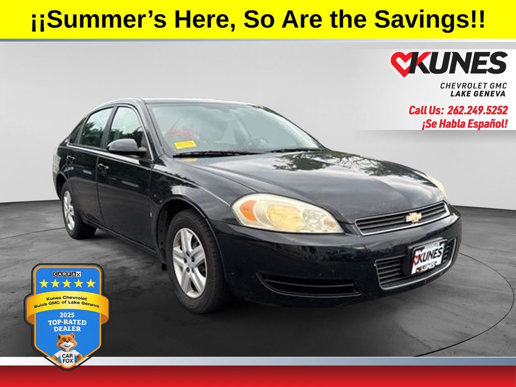 Black 2008 Chevrolet Impala Sedan Front-Wheel Drive 4-Speed Automatic Overdrive