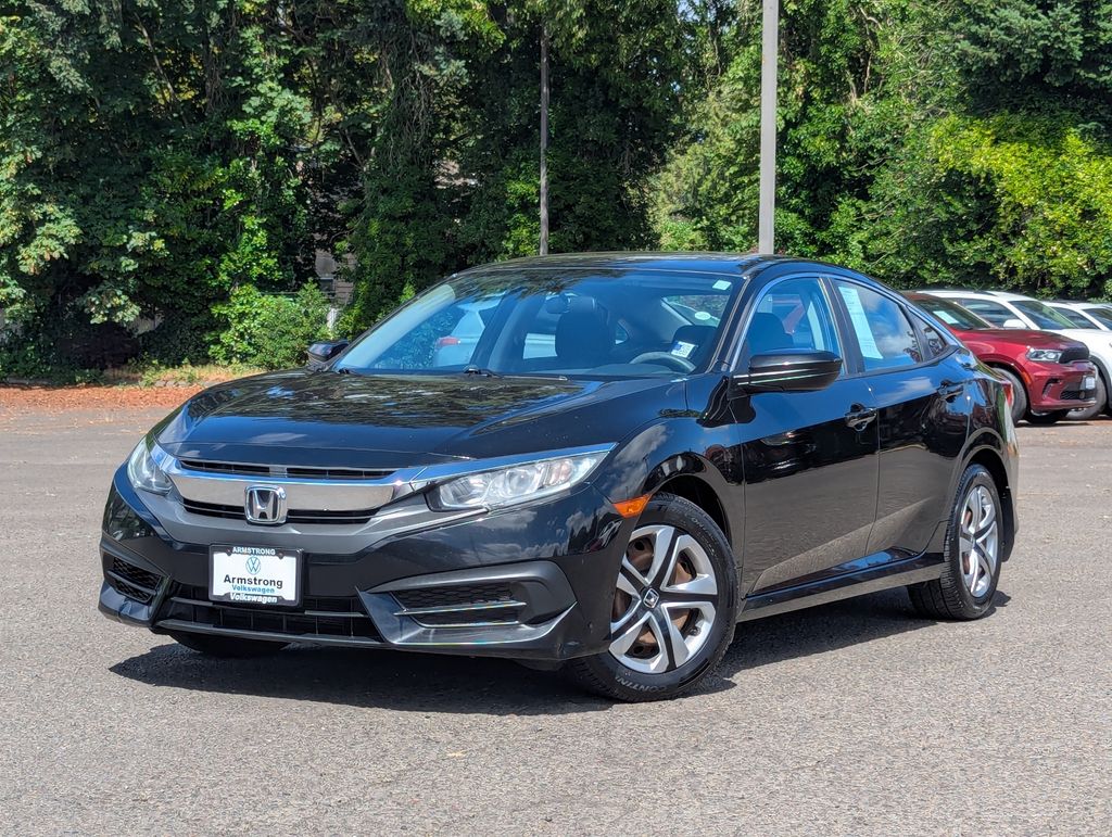 Black 2017 Honda Civic Sedan Front-Wheel Drive Continuously Variable Transmission