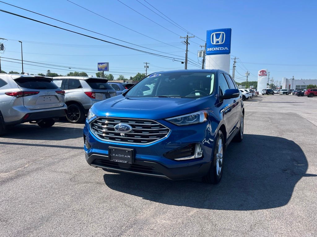 Blue Metallic 2021 Ford Edge SUV / Crossover All-Wheel Drive 8-Speed Automatic