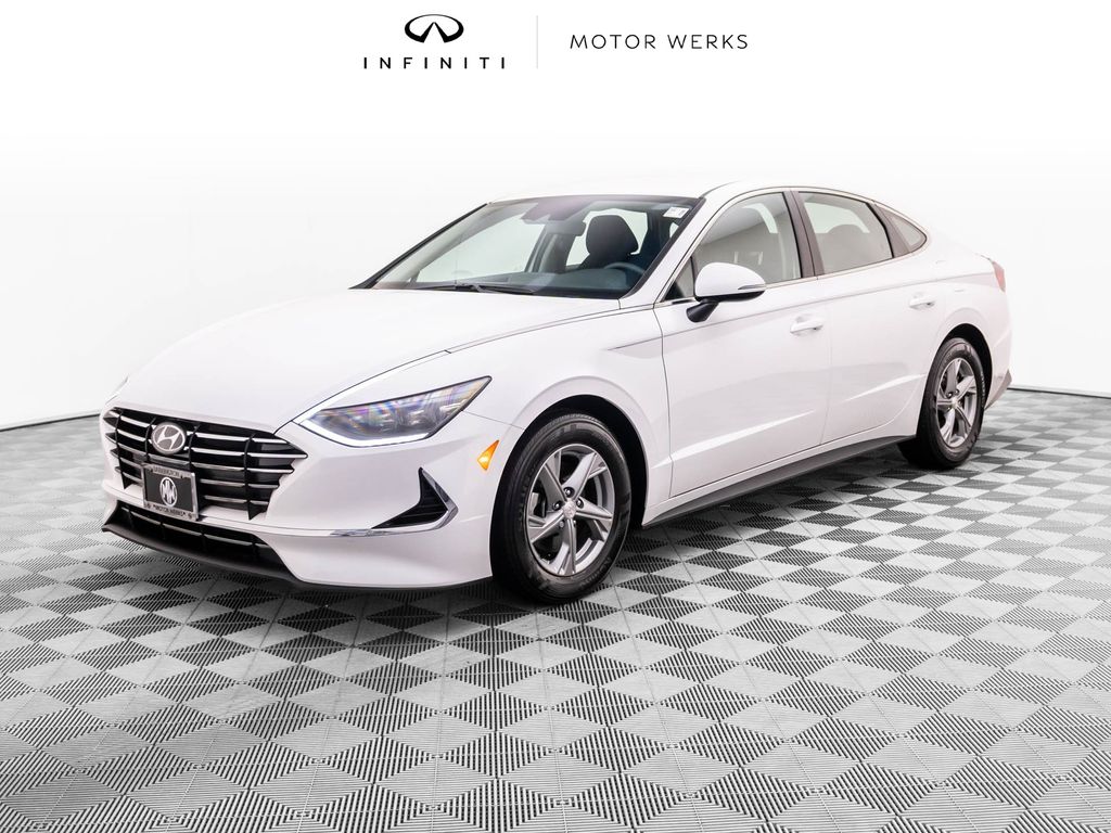 Serenity White 2023 Hyundai Sonata Sedan Front-Wheel Drive 8-Speed Automatic