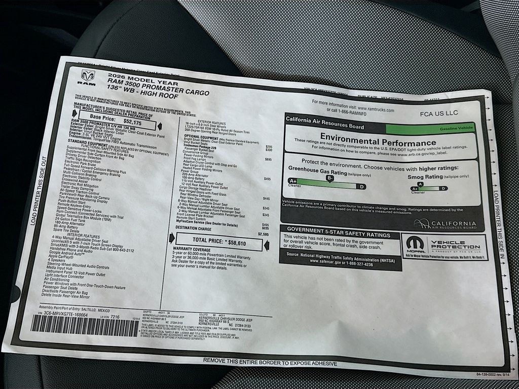 New 2026 Silver Ram High Roof 136 WB image 21