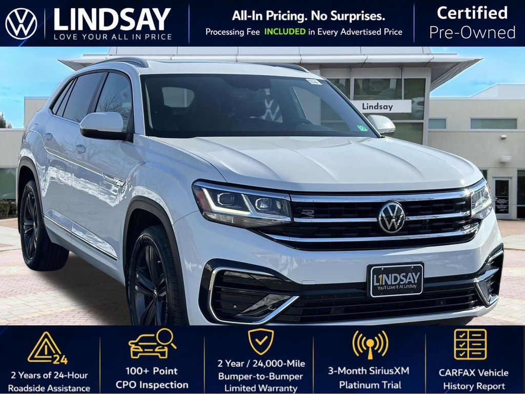 Pure White 2021 Volkswagen Atlas Cross Sport V6 SE R-Line 4Motion with Technology SUV / Crossover All-Wheel Drive 8-Speed Automatic