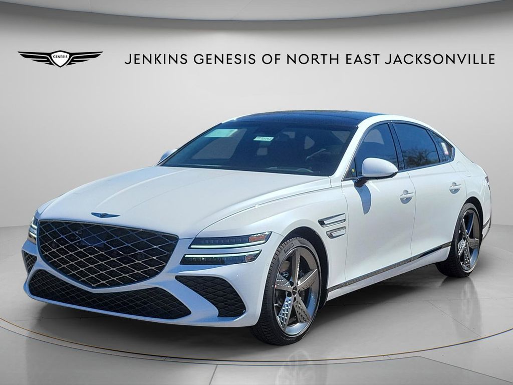 Uyuni White 2026 Genesis G80 3.5T Sport Prestige AWD Sedan All-Wheel Drive 8-Speed Automatic