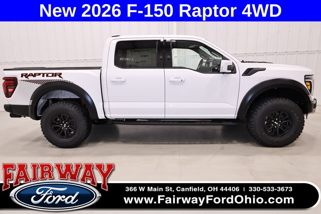 Oxford White 2026 Ford F-150 Raptor SuperCrew 4WD Pickup Truck Four-Wheel Drive Automatic