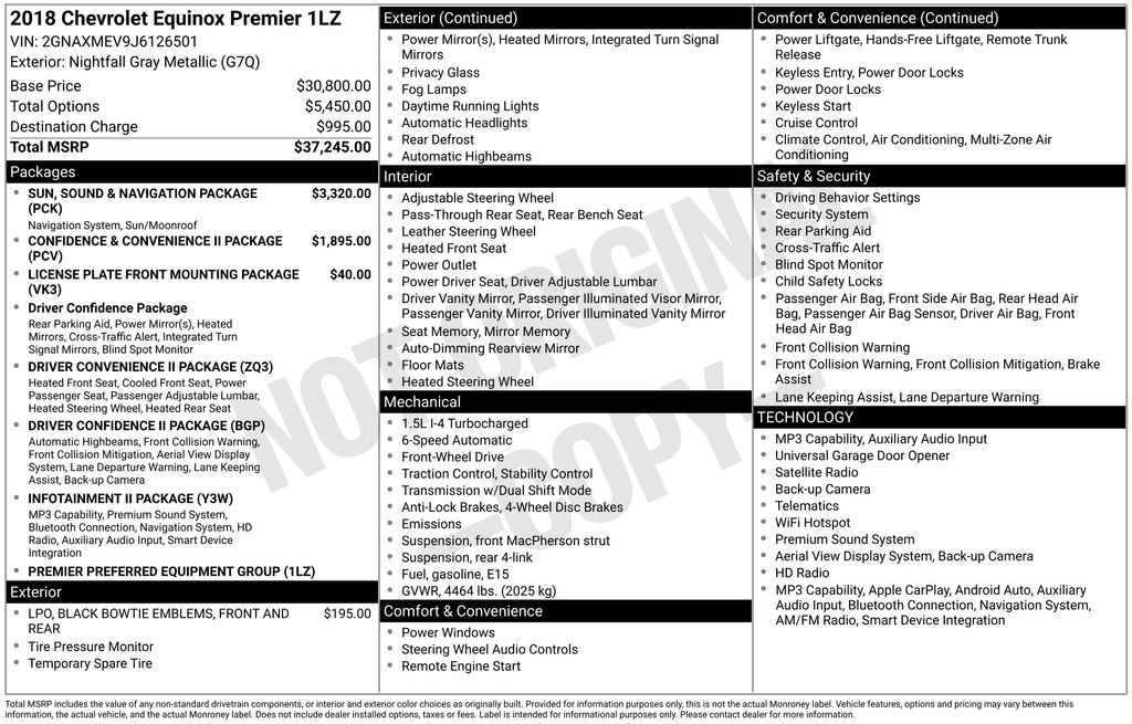 Used 2018 Gray Chevrolet Premier image 2