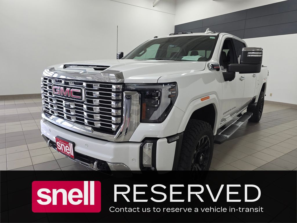 White Frost Tricoat 2024 GMC Sierra 3500HD Denali Crew Cab 4WD Pickup Truck Four-Wheel Drive Automatic