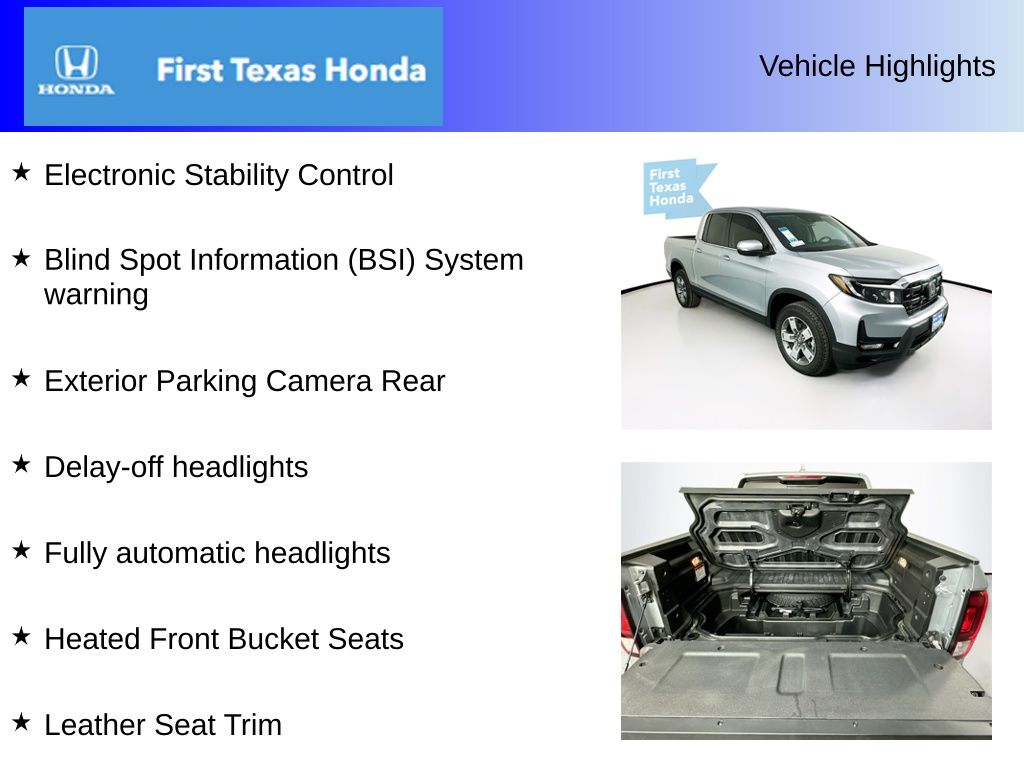 Used Car 2025 Honda Ridgeline  Rtl For Sale Under $40,000 In Austin, Texas