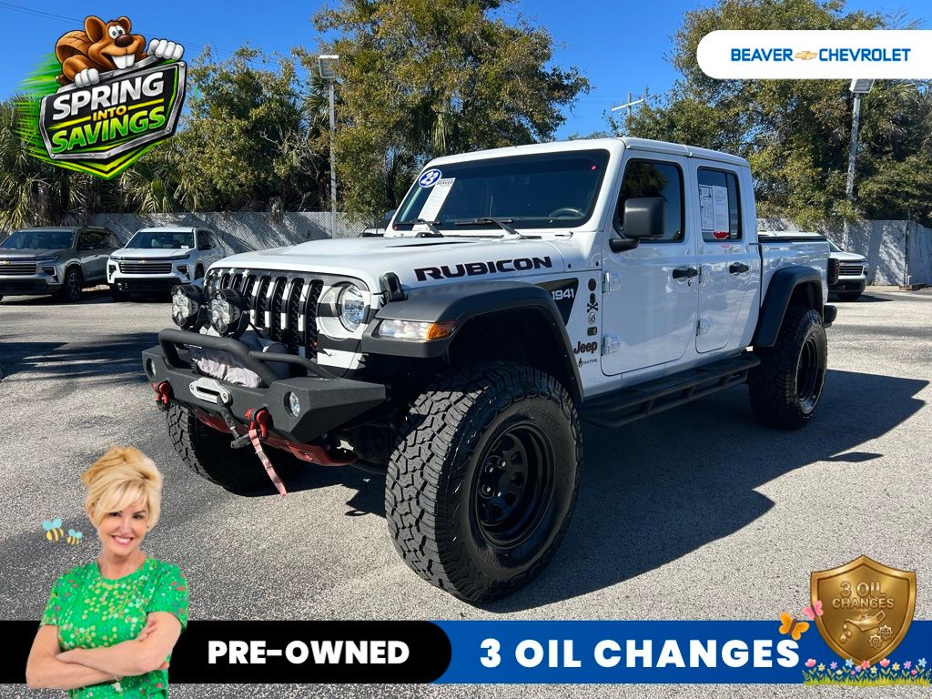 Bright White Clearcoat 2023 Jeep Gladiator Rubicon Crew Cab 4WD Pickup Truck Four-Wheel Drive 8-Speed Automatic