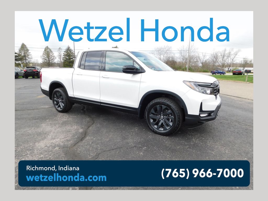 Platinum White Pearl 2026 Honda Ridgeline Sport AWD Pickup Truck All-Wheel Drive 9-Speed Automatic