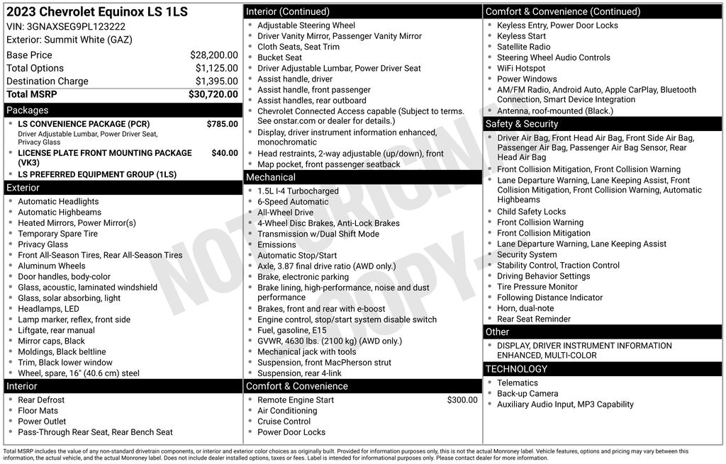 2023 Chevrolet Equinox LS White at Klick Lewis Buick Chevrolet