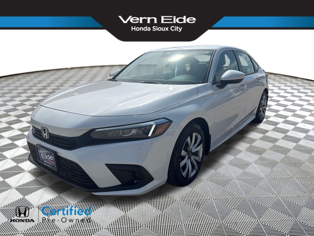 Platinum White Pearl 2024 Honda Civic LX FWD Sedan Front-Wheel Drive Continuously Variable Transmission